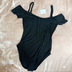 Urban Outfitters Ribbed Cold Shoulder Bodysuit